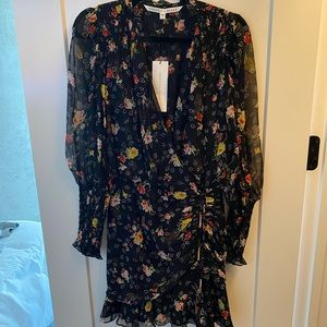 Veronica Beard black rouched mini dress